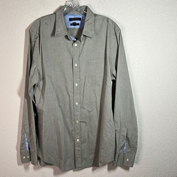 Banana Republic Gray Custom 078 Wash Shirt‎ Grant Fit Button Down Shirt Men's L - Picture 1 of 7
